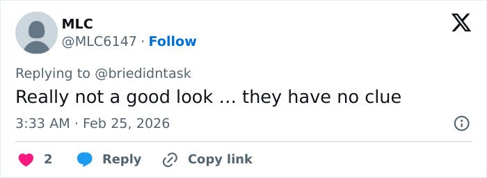 Twitter user MLC responds critically to Team USA Men's Hockey with a comment saying they have no clue, sparking controversy.
