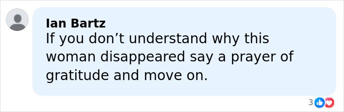 Comment about North Carolina mom of three who disappeared 24 years ago and reasons behind her abandonment.