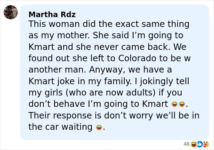 Comment about a North Carolina mom of three who abandoned her family and disappeared 24 years ago.