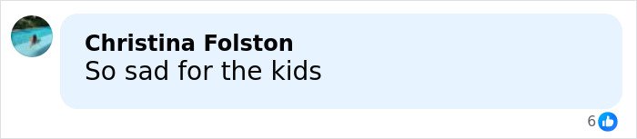 Screenshot of a social media comment expressing sympathy for kids related to North Carolina mom of three who disappeared.