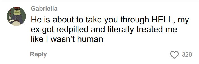 Comment from Gabriella about danger in a toxic relationship after discovering boyfriend’s troubling YouTube history.