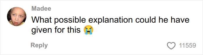 Comment on social media from user Madee expressing confusion and sadness about a boyfriend’s YouTube history discovery raising danger concerns.