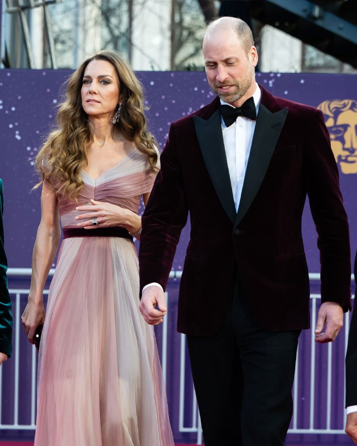 Kate Middleton and Prince William at BAFTAs event, captured during a tense moment decoded by a lip reader.
