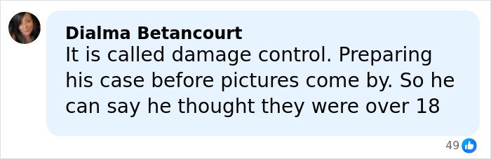 Commenter Dialma Betancourt commenting on damage control and preparing a case amid Bill Gates Epstein scandal.