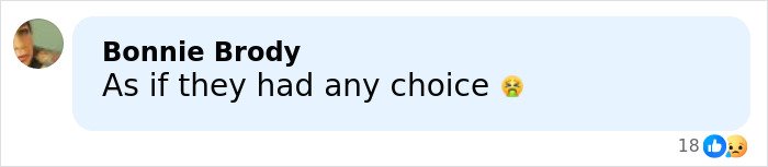 Comment by Bonnie Brody saying as if they had any choice with a sad emoji reacting to Bill Gates Epstein scandal news.