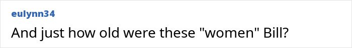Screenshot of a social media comment questioning Bill Gates about the age of women related to the Epstein scandal.