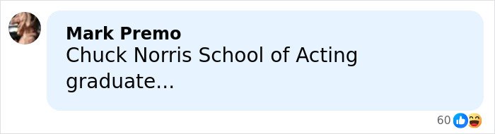 Screenshot of a social media comment referencing acting skills, related to Erika Kirk going viral after State of the Union mention.