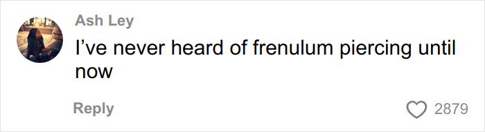 Comment about never hearing of frenulum piercing until now, highlighting health experts warning fans copying Alysa Liu’s viral look.