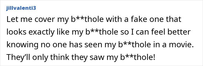 Screenshot of a social media comment discussing Amanda Seyfried's bizarre prosthetic worn for a graphic film scene.