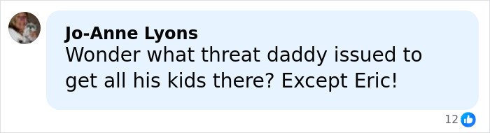 User comment on social media about family dynamics related to Barron’s rude words claim discussed by lip reader.
