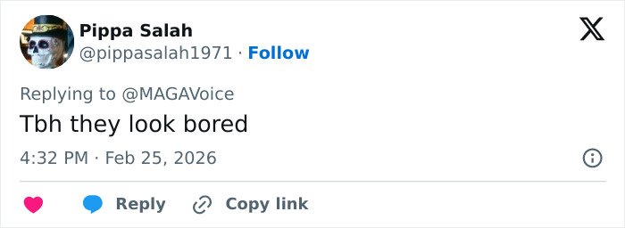 Screenshot of a Twitter reply with a user commenting they look bored, related to lip reader claims about Barron and Ivanka.