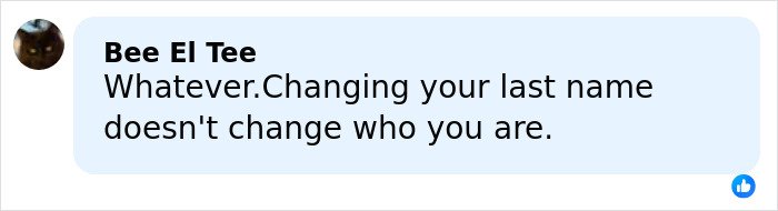 Comment by Bee El Tee on social media expressing opinion about identity amidst Brad Pitt's kid's message on mom's movie.