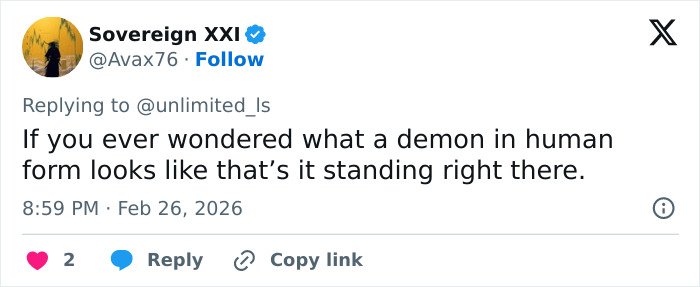 Tweet mentioning a demon in human form, related to a couple discovering roommate's horrifying acts on security footage.