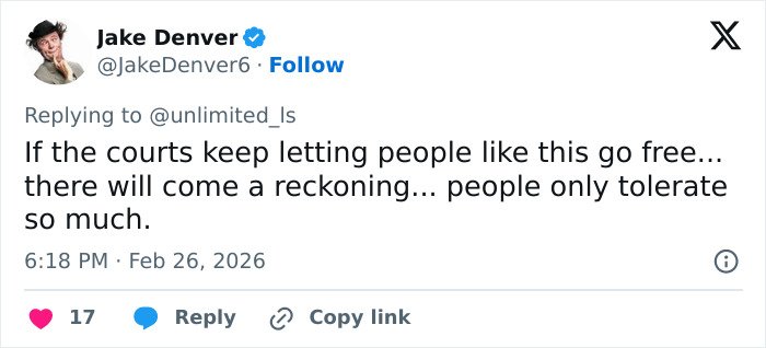 Screenshot of a tweet discussing consequences after a couple discovers roommate's horrifying acts on security footage.