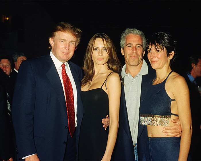 Jeffrey Epstein’s brother posing with three people at a formal event, sharing details of their final conversation