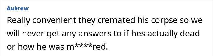 Comment discussing doubts about Jeffrey Epstein’s death shared by his brother in their final conversation.