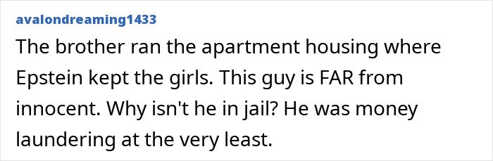 Comment about Jeffrey Epstein’s brother discussing his involvement and final conversation with Epstein.