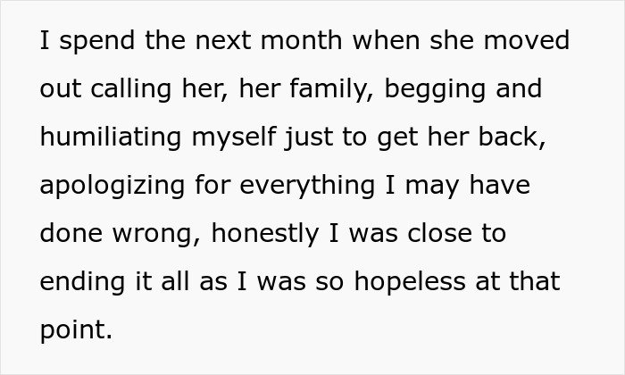 Text describing a man&rsquo;s emotional struggle and efforts to get his wife back after she leaves, highlighting second chance themes.