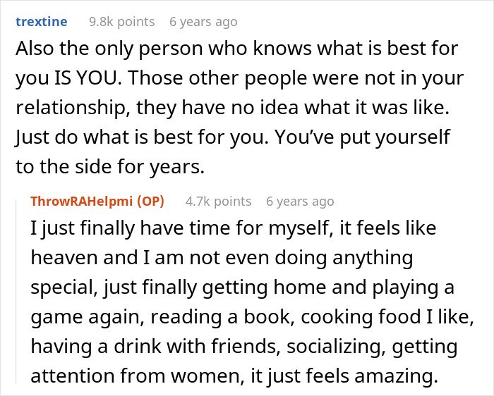 Text conversation about a man giving his wife a second chance after she leaves and begs to be taken back.