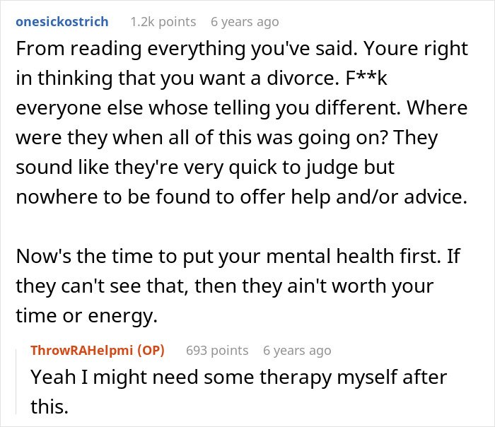 Reddit comments discussing a man giving his wife a second chance after she leaves and begs him to take her back.