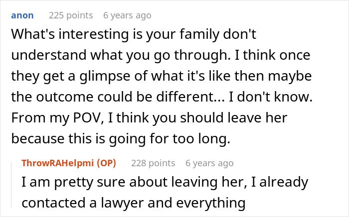 Screenshot of an online discussion about a man giving his wife a second chance after she leaves and asks to return.