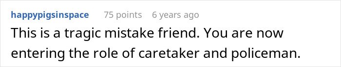 Screenshot of a Reddit comment discussing a man giving his wife a second chance after she begs to take him back.