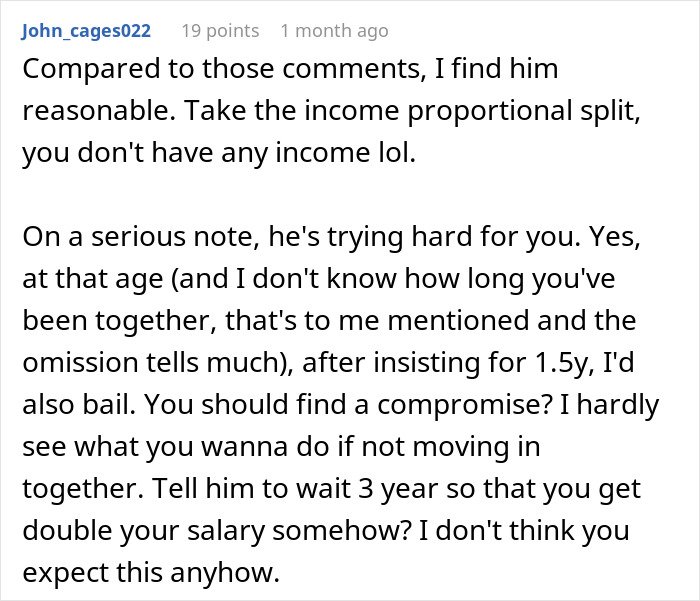 Man discussing relationship challenges about moving in with girlfriend but refusing to live in her apartment.