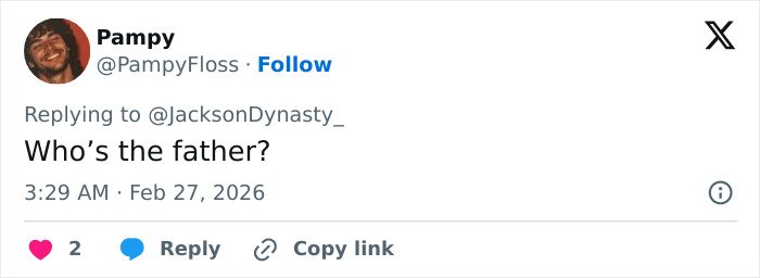 Screenshot of a tweet questioning Who Is The Biological Dad during Paris Jackson's reunion with mom Debbie Rowe.