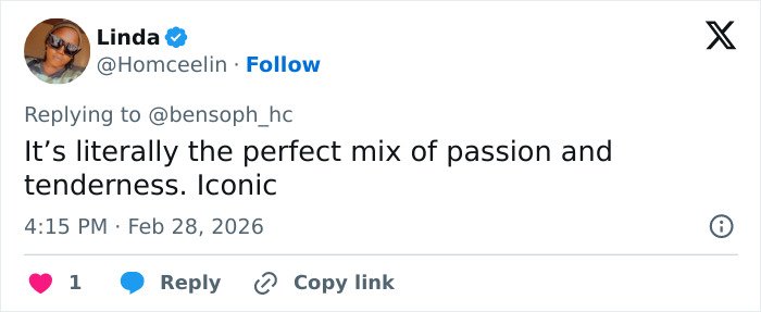 Tweet from Bridgerton star Linda expressing feelings on a steamy bathtub scene with co-actor and its intense emotion.