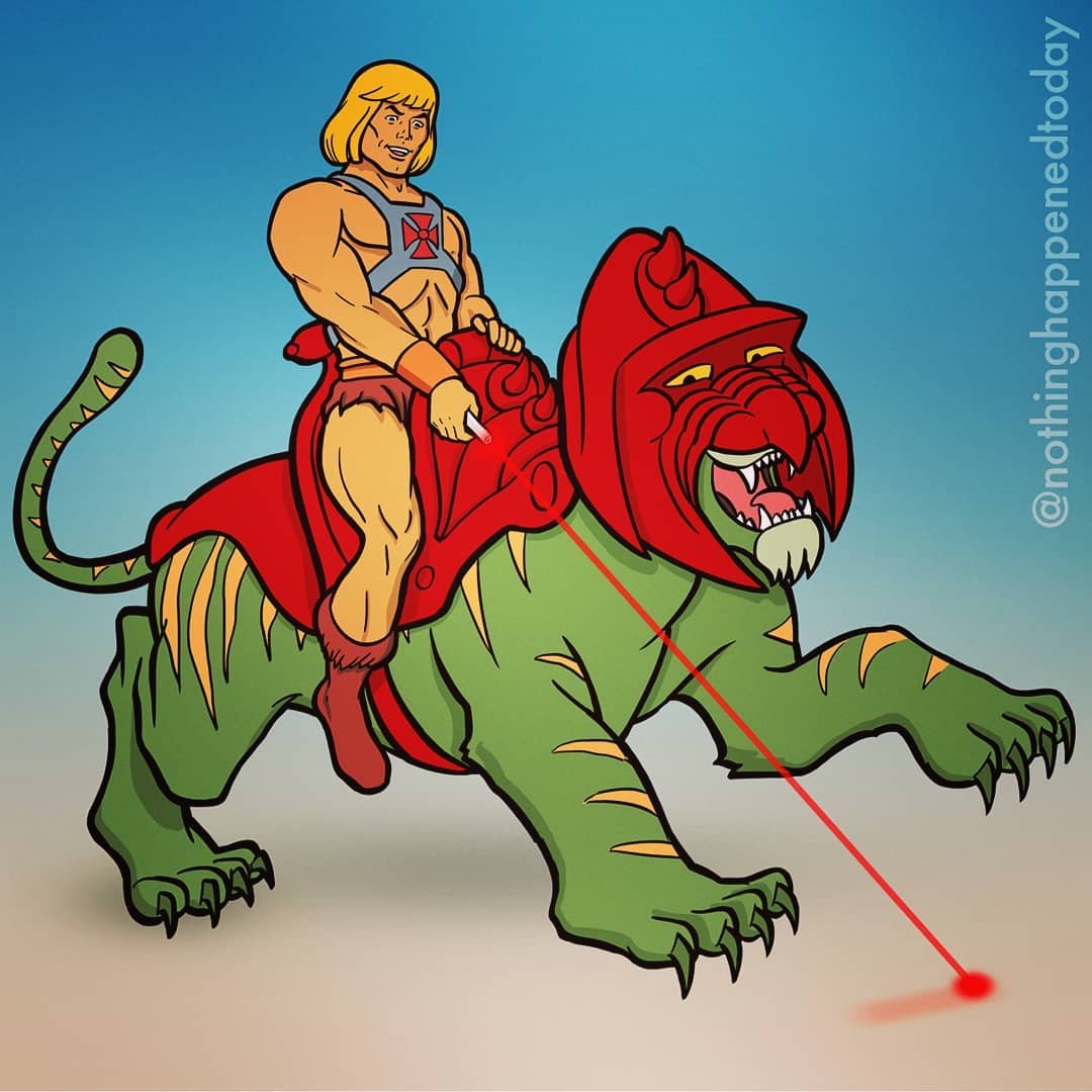 10 Hilarious Illustrations Of He-Man’s Everyday Life With His Battle Cat By Ed Harrington