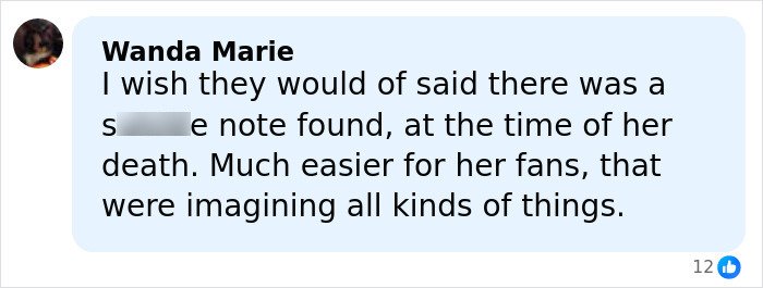 Comment expressing a wish for clarity in police report revealing alleged details in Anne Burrell’s tragic passing.