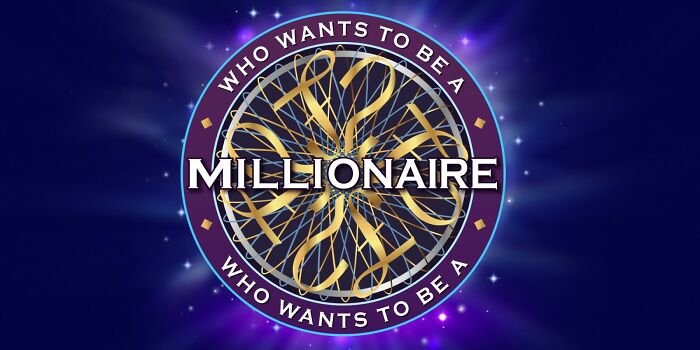 Who Wants to Be a Millionaire logo with gold numbers and blue background for millionaire quiz challenge.