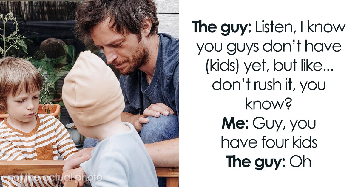 Guy Tries To Warn Other Couple Not To Have Kids, Comically Forgets How Many Kids He Has