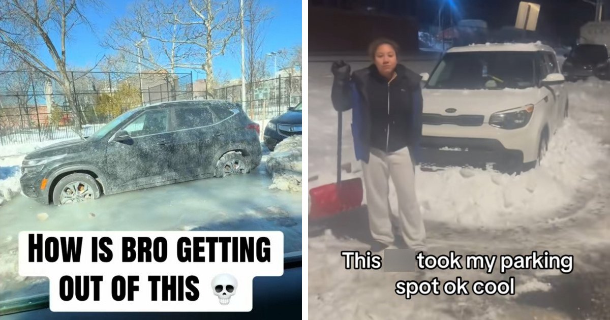 22 Funny Pics Of “Parking Lot Snow Wars”