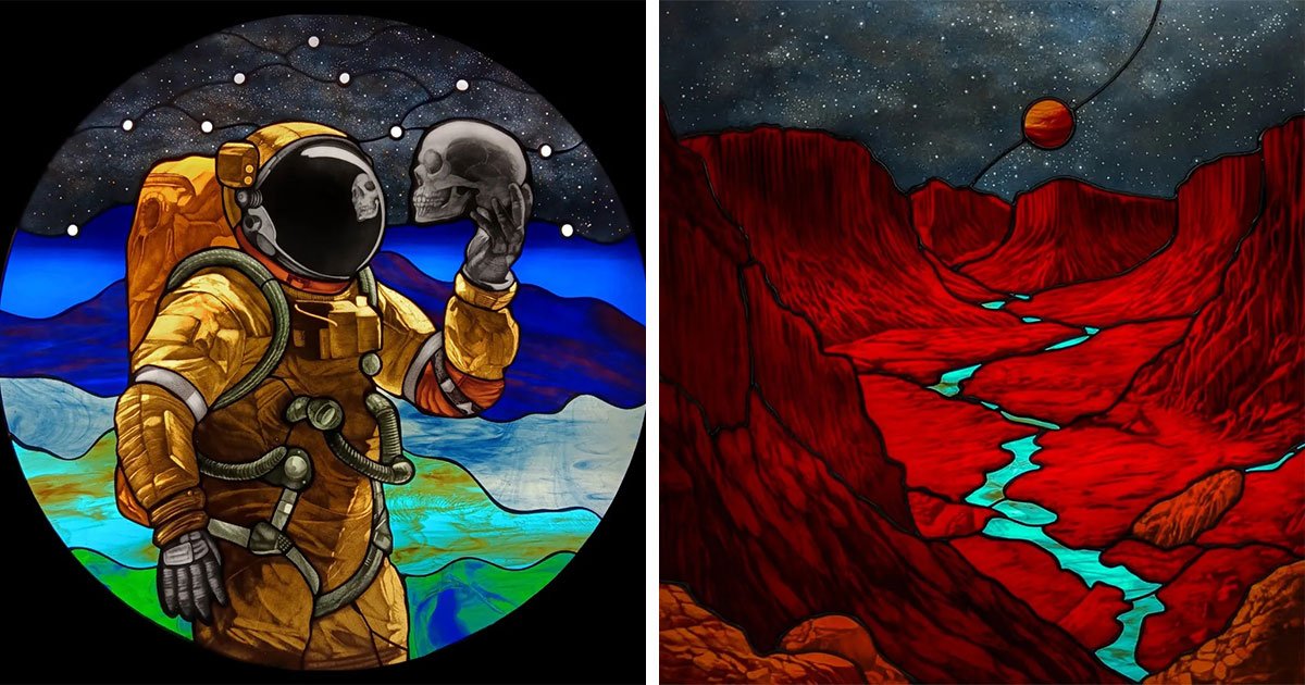 Jesse Olwen’s Stained Glass Artworks Are Packed With Hidden Meaning And Mood (30 Pics)