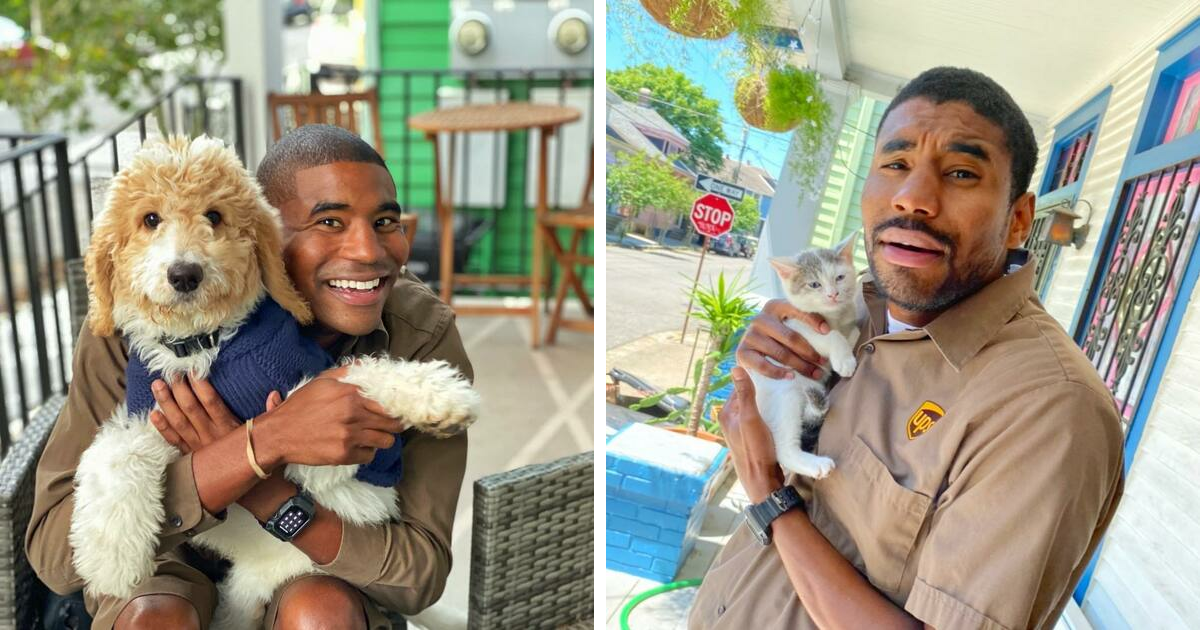 This UPS Driver’s 21 New Photos With Pets Are The Dose Of Wholesome Content You Need