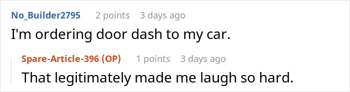 Screenshot of a Reddit comment thread about someone dealing with handicapped spot drama after an entitled lady confrontation.