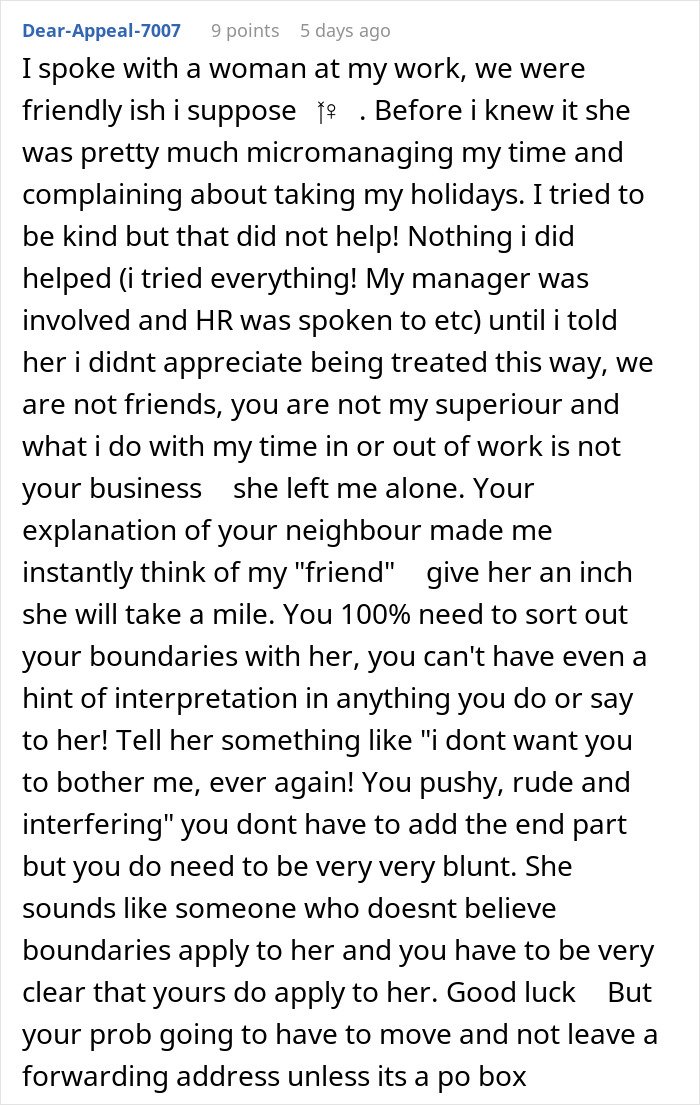 Man stressed and paranoid about going home, worried about unhinged neighbor who won't leave him alone.