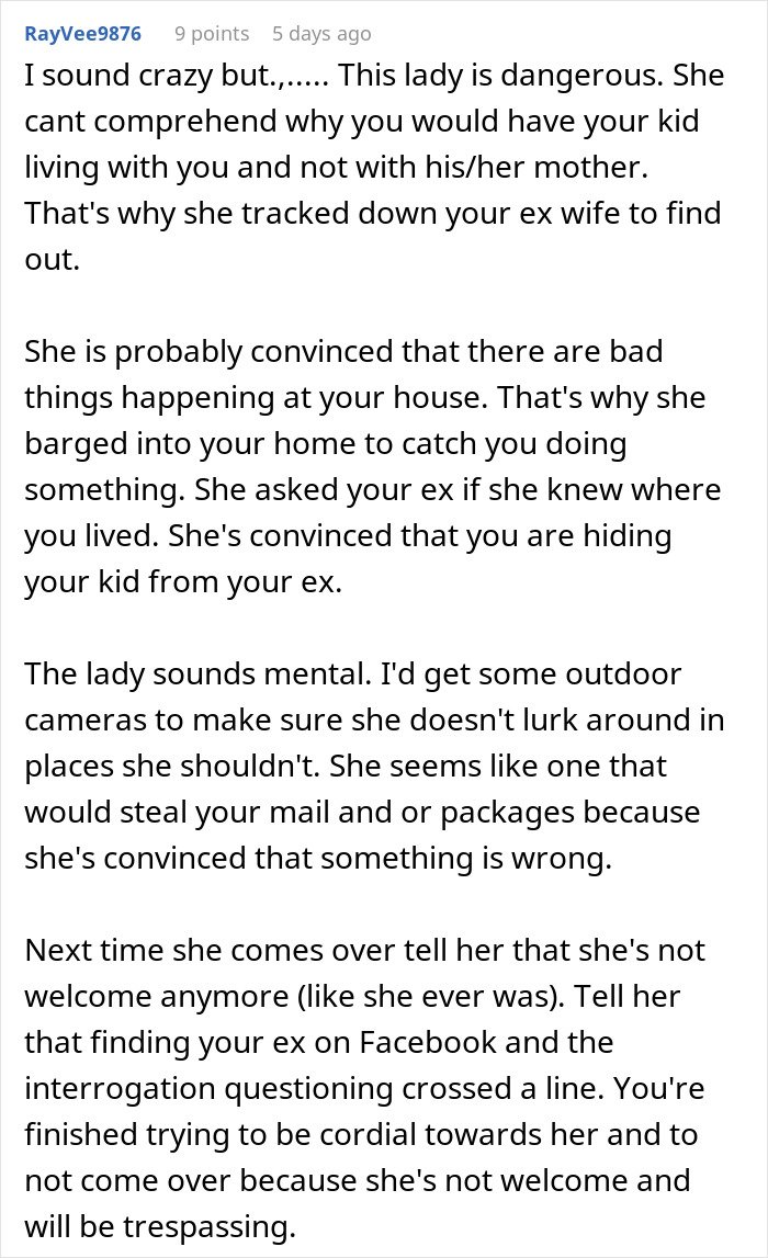 Man stressed and paranoid at home due to unhinged neighbor repeatedly invading his privacy and causing distress.