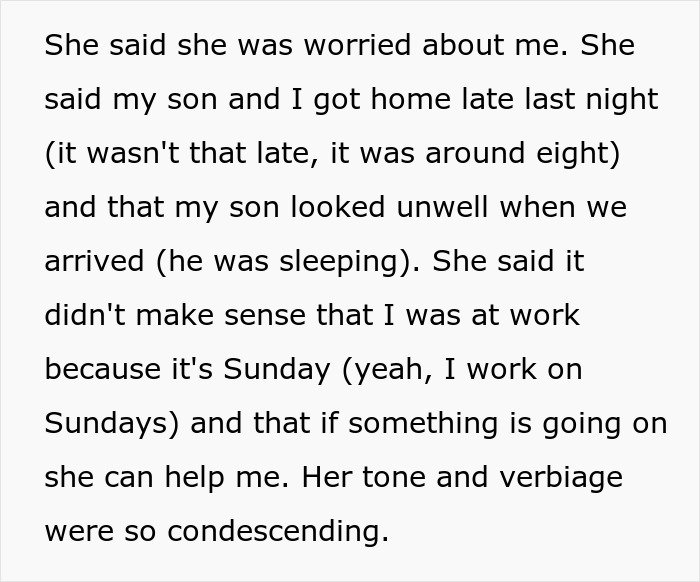 Text excerpt describing a stressed man feeling paranoid about returning home due to an unhinged neighbor.