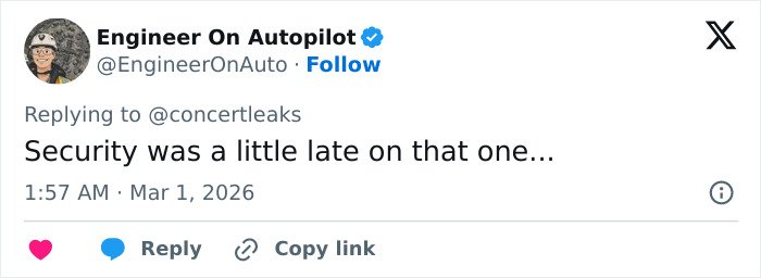 Social media reaction showing a tweet about chaos at Brit Awards as singer gets pushed off stage mid performance.